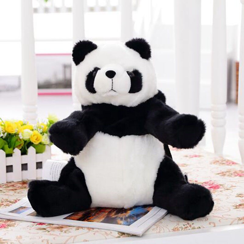 35x22cm Cartoon Panda Backpack Shoulder Bag Animal Plush Doll for Boy Girl -B5