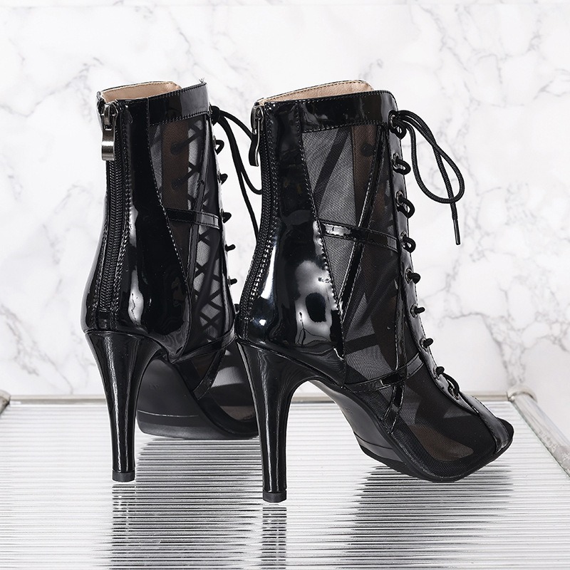 Sandalias de tacón alto para mujer, zapatos de baile latino informales con punta abierta, sandalias de salón para niña, zapatos de tacón alto de baile grande para mujer 43