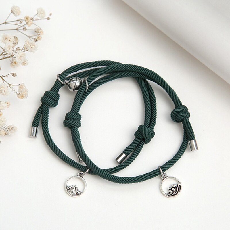 Couple Bracelets Magnet Attract bangle bracelet Women Men Rope Weaving Attract Adjustable Alloy Eachother Couple Bracelet