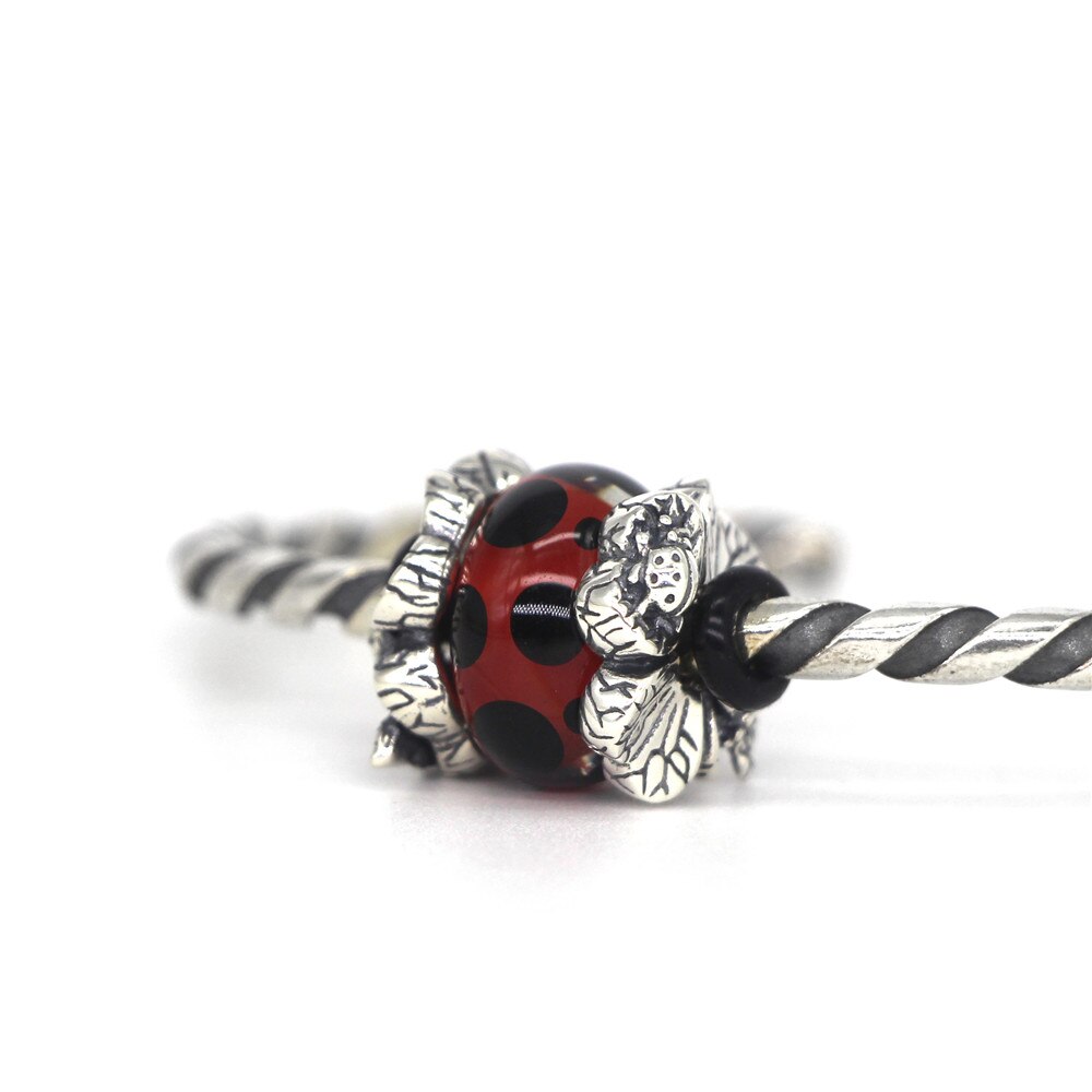 Visco 925 prata esterlina sorte trevo joaninha borboleta libélula flor charme grânulo jóias