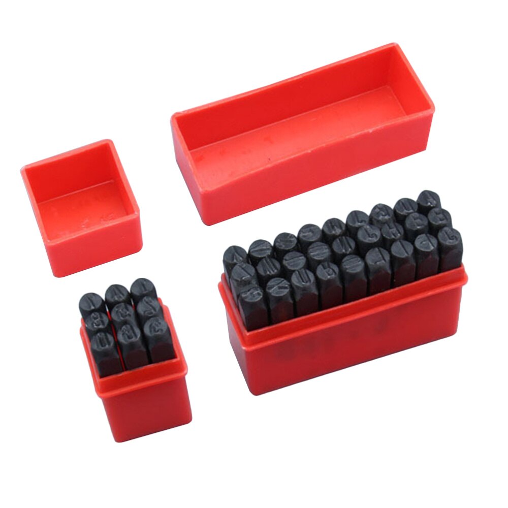 36 Uds 2mm letras número acero sello alfanumérico número cuero estampadora letra número punzón cuero tallado punzón de letra carbono