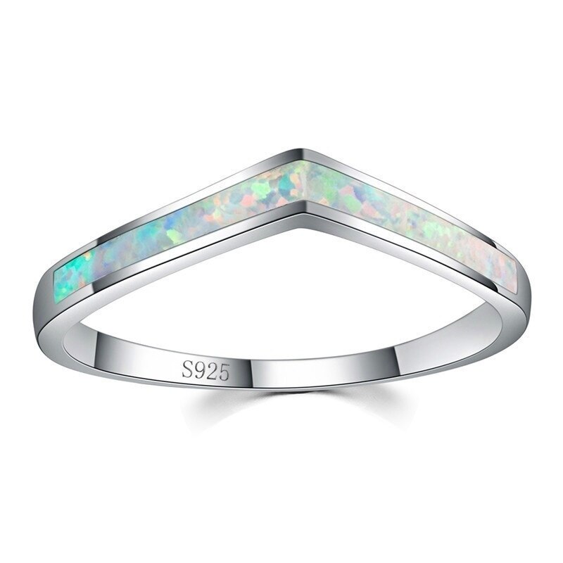 Populaire witte opaal v-vormige ring vrouwen bruid romantisch banket bruiloft glamour accessoires minnaar sieraden