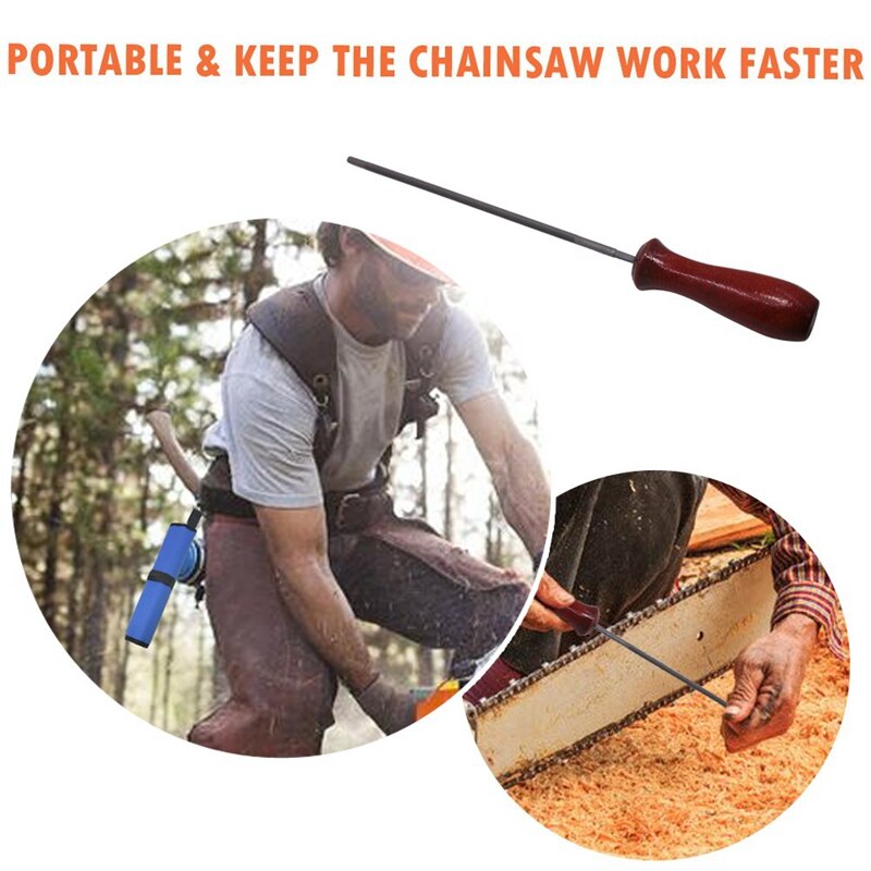 Kit d'affûtage pour scie à chaîne outil de classement pour tronçonneuse aiguiseur de fichiers barre de guidage jauge de profondeur ensemble d'outils pour le travail du bois