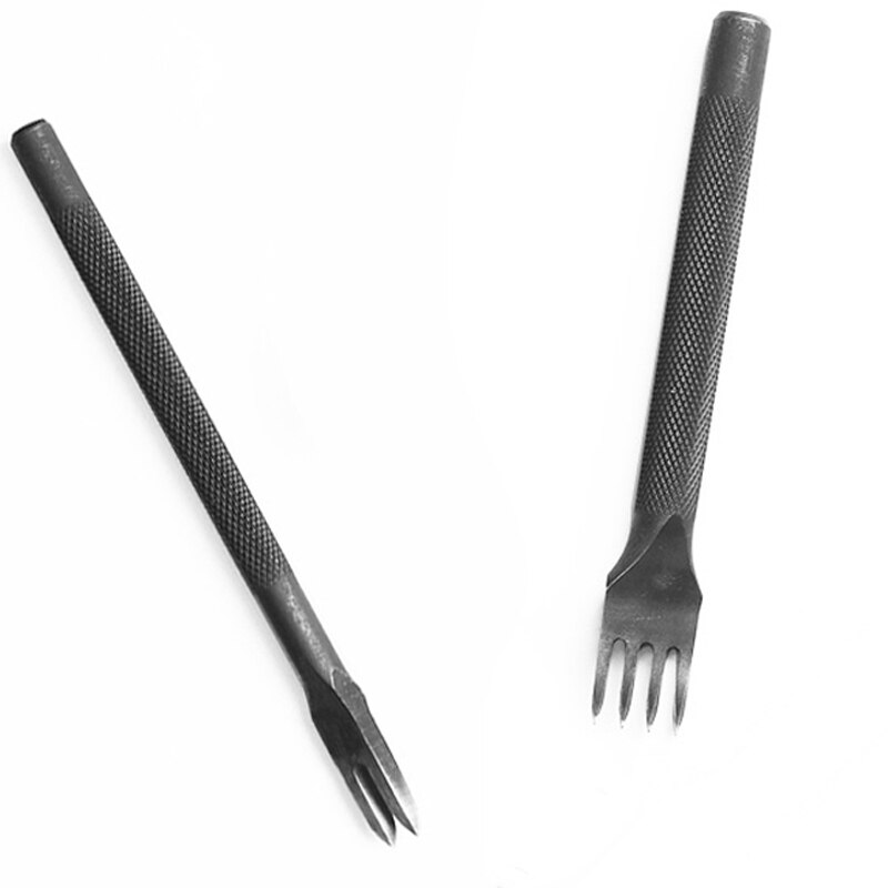 Practical Leather Punch Tool 2/4 Prong Wallet Bags Belts Leather Punching Tools Durable Leather DIY Craft Carving Tool