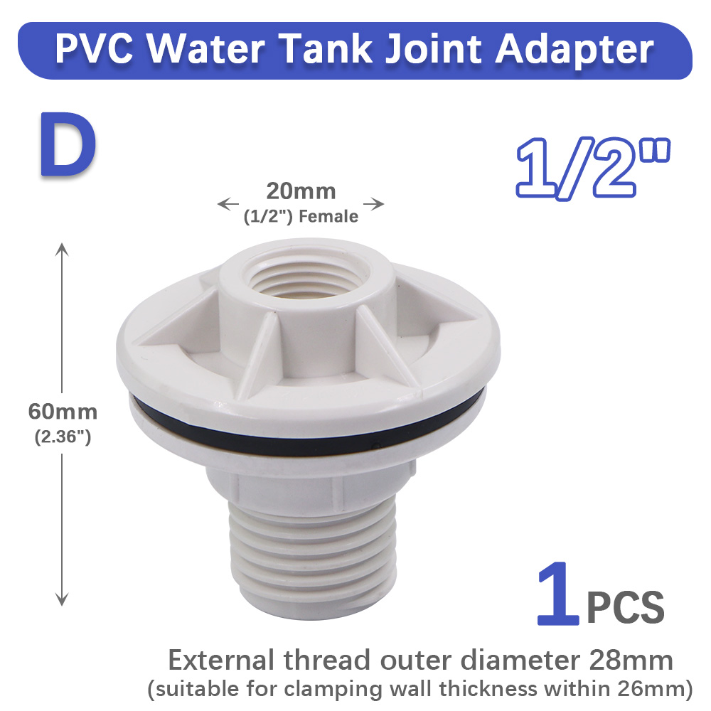 1/2" 3/4" 1" Water Tank Joint 304 Stainless Steel Filter Female Thread Seal Washer Garden Irrigation Aquarium Fish Tank Adapter: Red