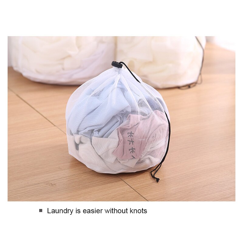 Drawstring Mesh Laundry Bag Nylon Washing Mesh Bag Clothing Care Net Filter For Underwear Socks Washing Machine