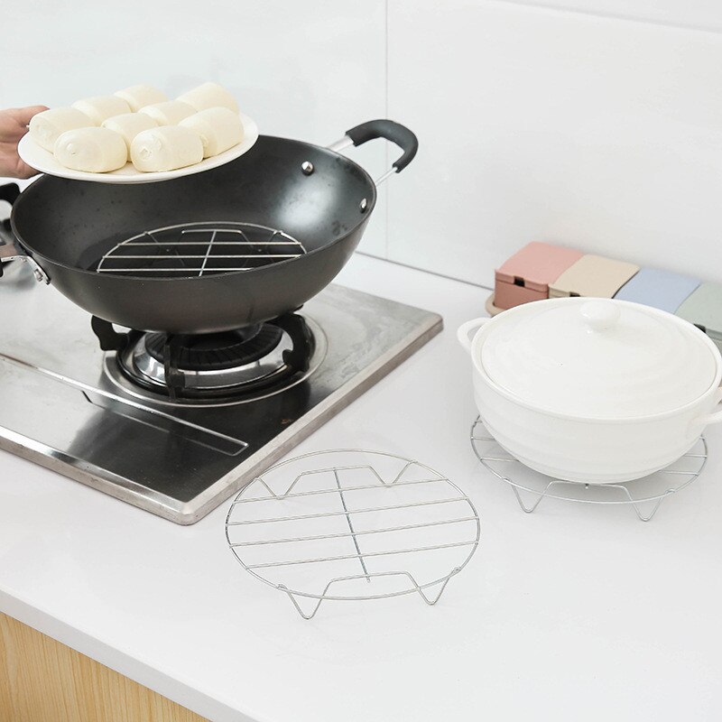 1pcs Stainless Steel Plate Steamer Multi-Purpose Tripod Steaming Rack Steamer Rack High Base Cooking Steamer Rack