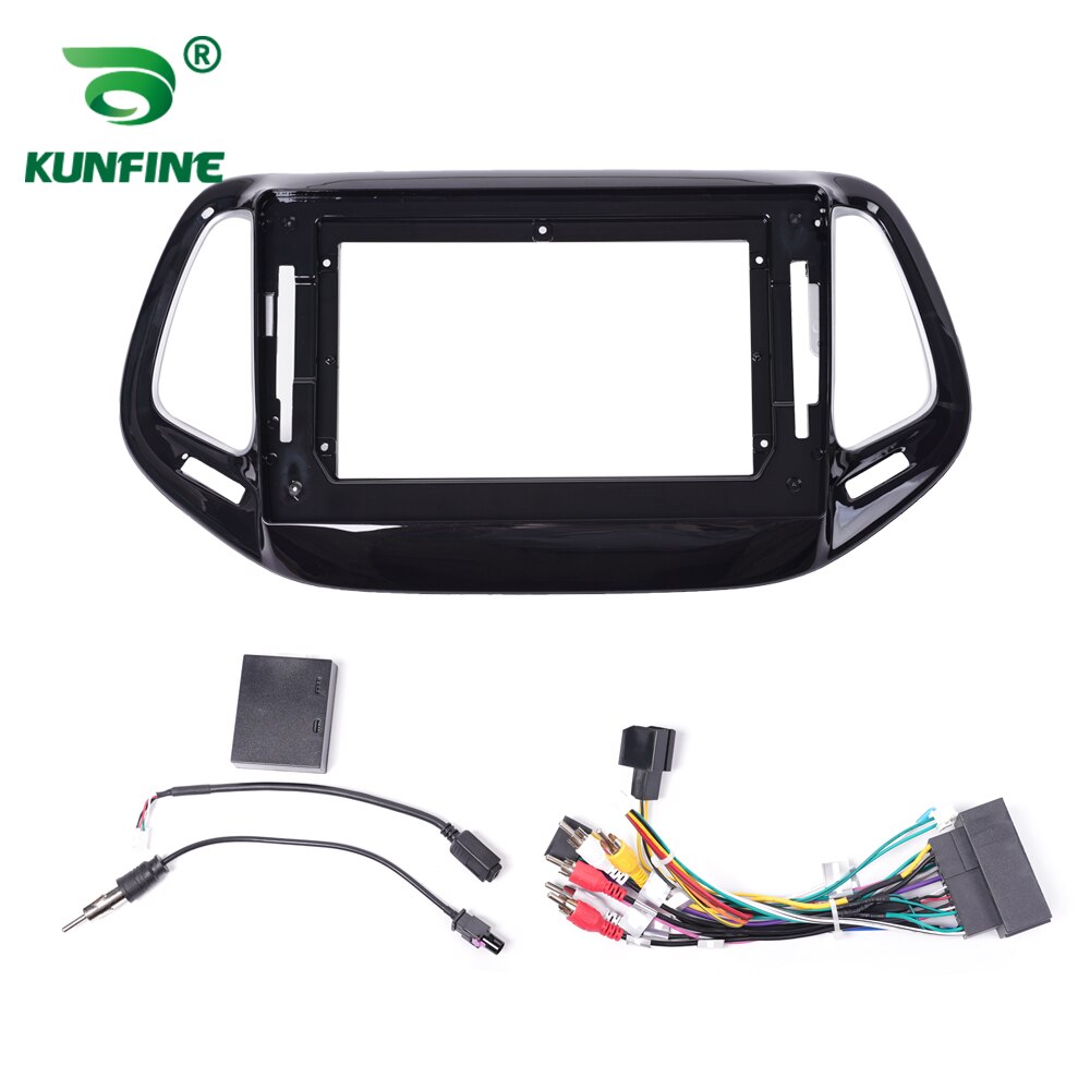 Car GPS Navigation Stereo For Jeep Compass Radio Fascias Panel Frame Fit 2Din 10 inch In Dash headunit screen