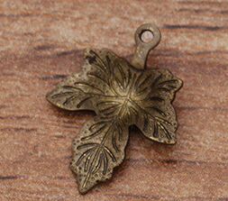 20pcs/lot 12*15mm Maple Leaf Charms For DIY Hair Jewelry Earrings Leaves Pendants Jewelry Making Accessories Parts 030: bronze