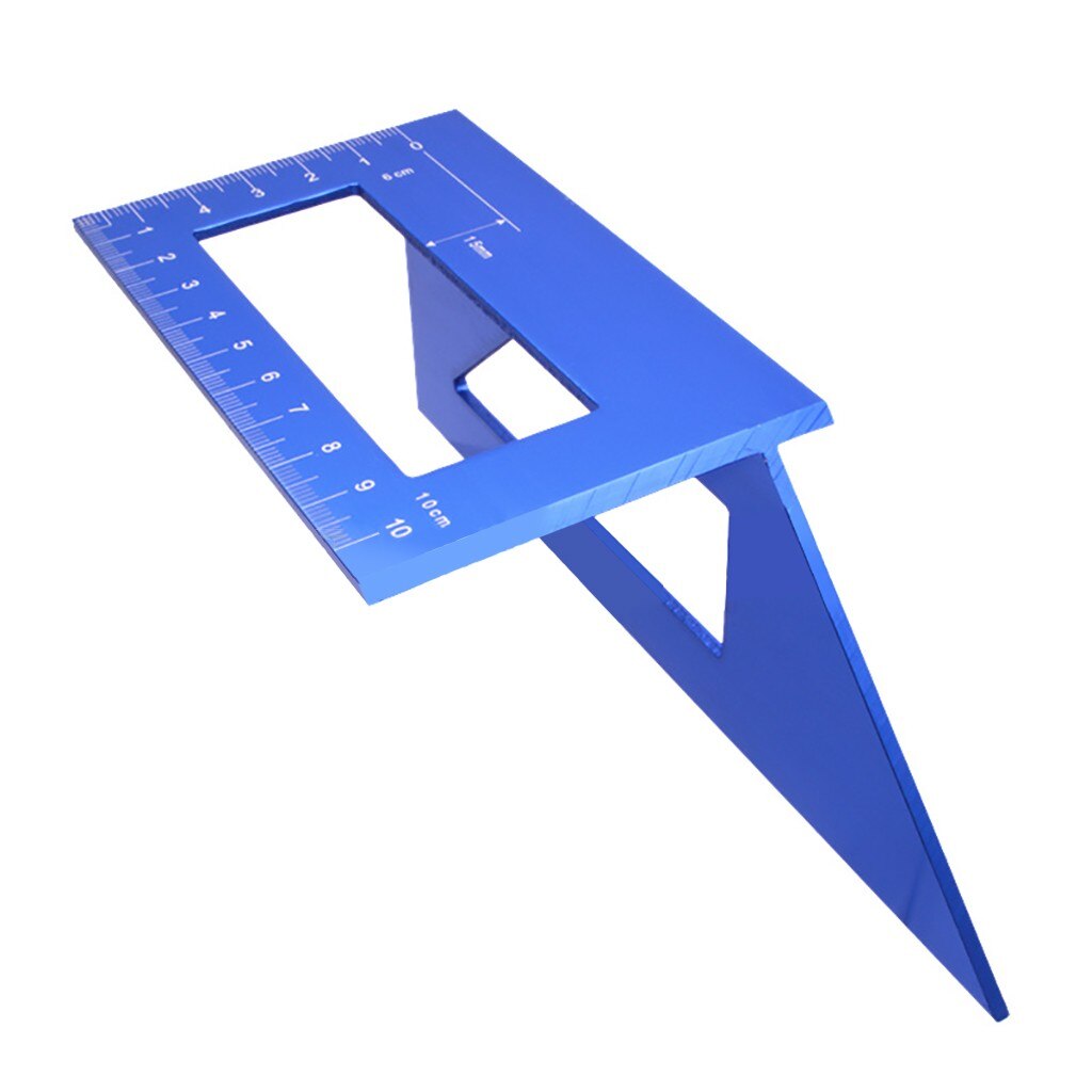 Multi-function angle ruler Measuring Ruler Aluminum Woodworking Scriber T Ruler Multifunction 45/90 Degree Angle Ruler#g35: Blue