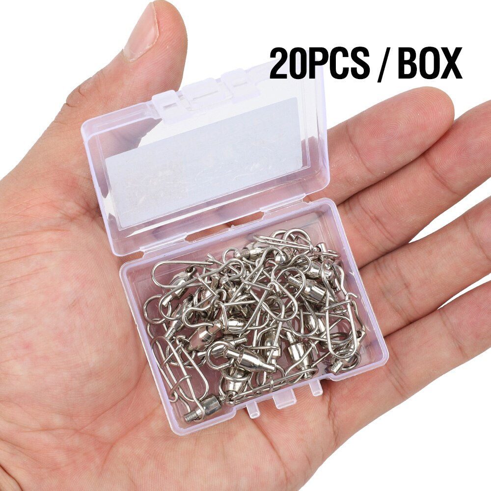 DONQL 20pcs/Box Reinforced Fishing Swivels Connector Interlock Snap 0#-6# Strong Ball Bearing Rolling Swivel Link Fishing Tackle: 6