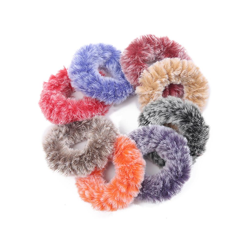 1Stck Winter Faux Pelz Kaninchen Haar Scrunchie Weiche Elastische Haar Bands Frauen Nette Pferdeschwanz Halfter Haar Zubehör