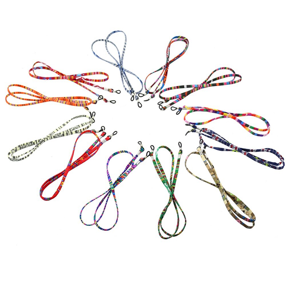 Lunettes de soleil en coton cordon de cou | Pratique, lunettes de soleil, cordon de fixation, sangle porte-lanière lunettes cordon ethnique haut de gamme, chaîne de lunettes