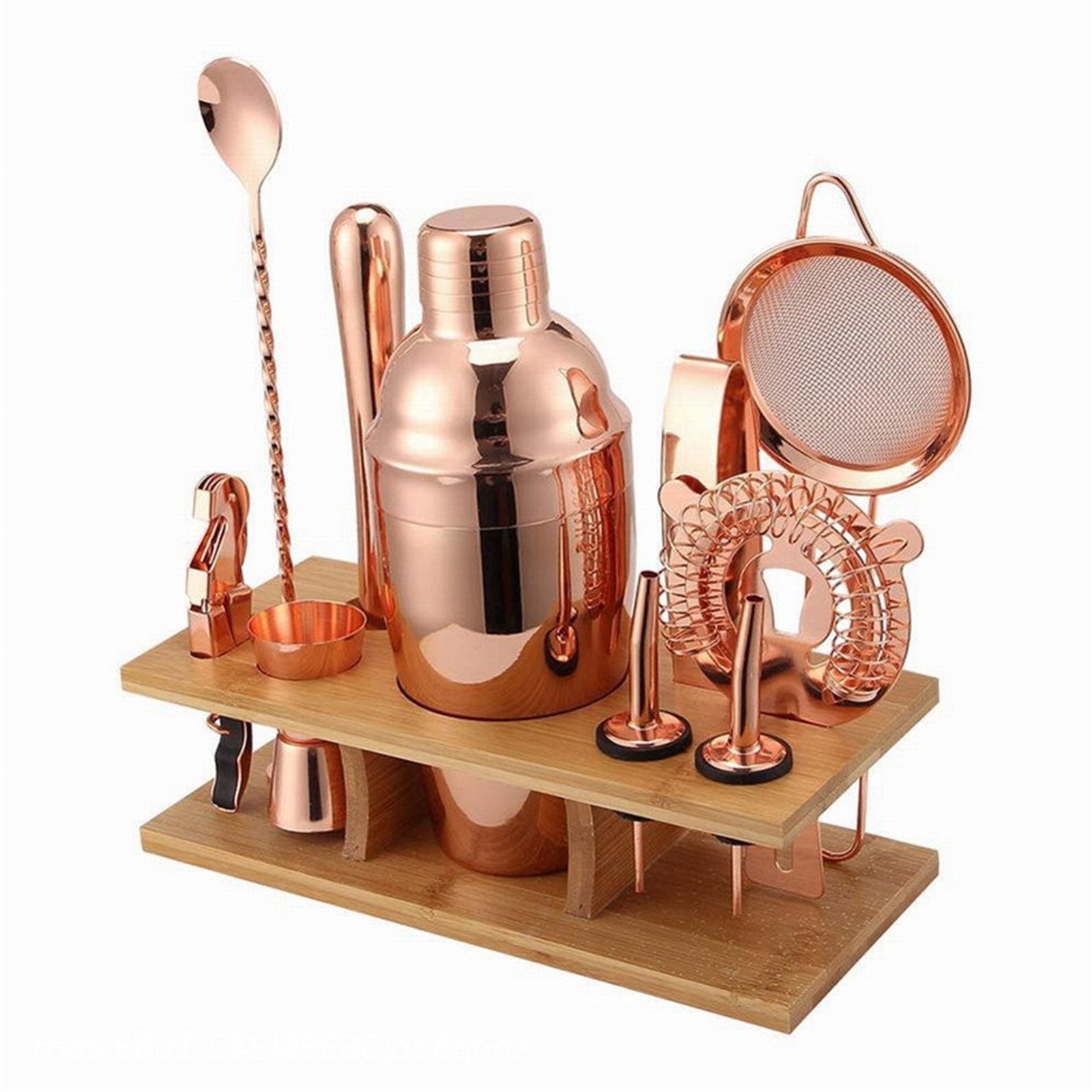 11piece/set Electroplating Rose Gold Cocktail Shaker Set Bar Shaker Set Stainless Steel Bartender Kit