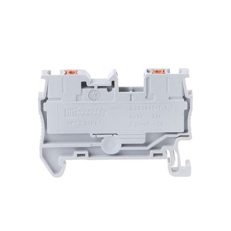 10pcs/set PT 2.5 Push-In Din Rail Mounted Terminal Blocks Spring Screwless Feed Through Electrical Components And Parts