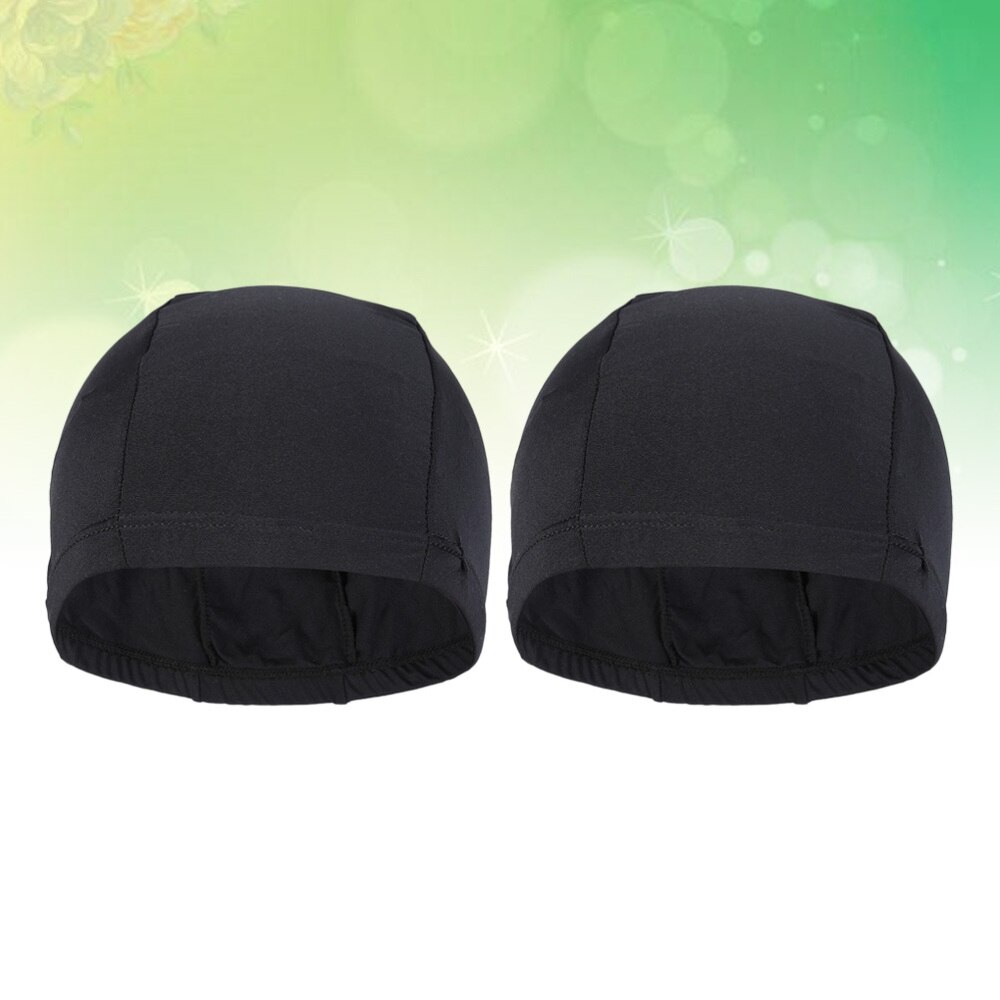 Zachte badmuts voor volwassenen, polyester doek, badmuts voor mannen en vrouwen, badmutsen voor watersport (lichtblauw): Zwart