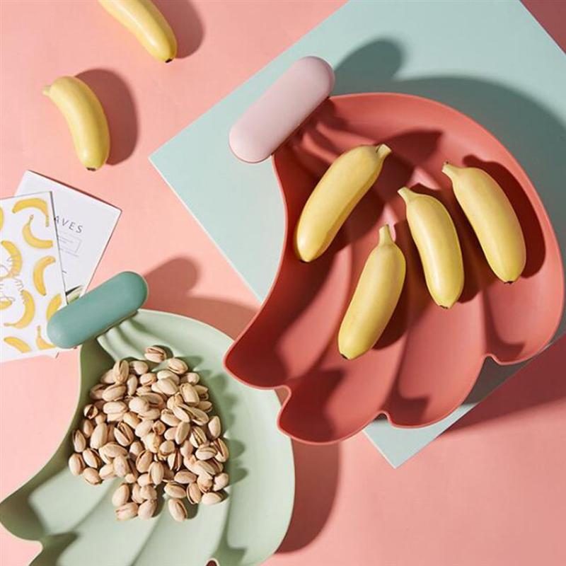 2 stk bananform snack tallerken snack fad tør frugt mad bakke husholdning plast serverings tallerken til hjemmet