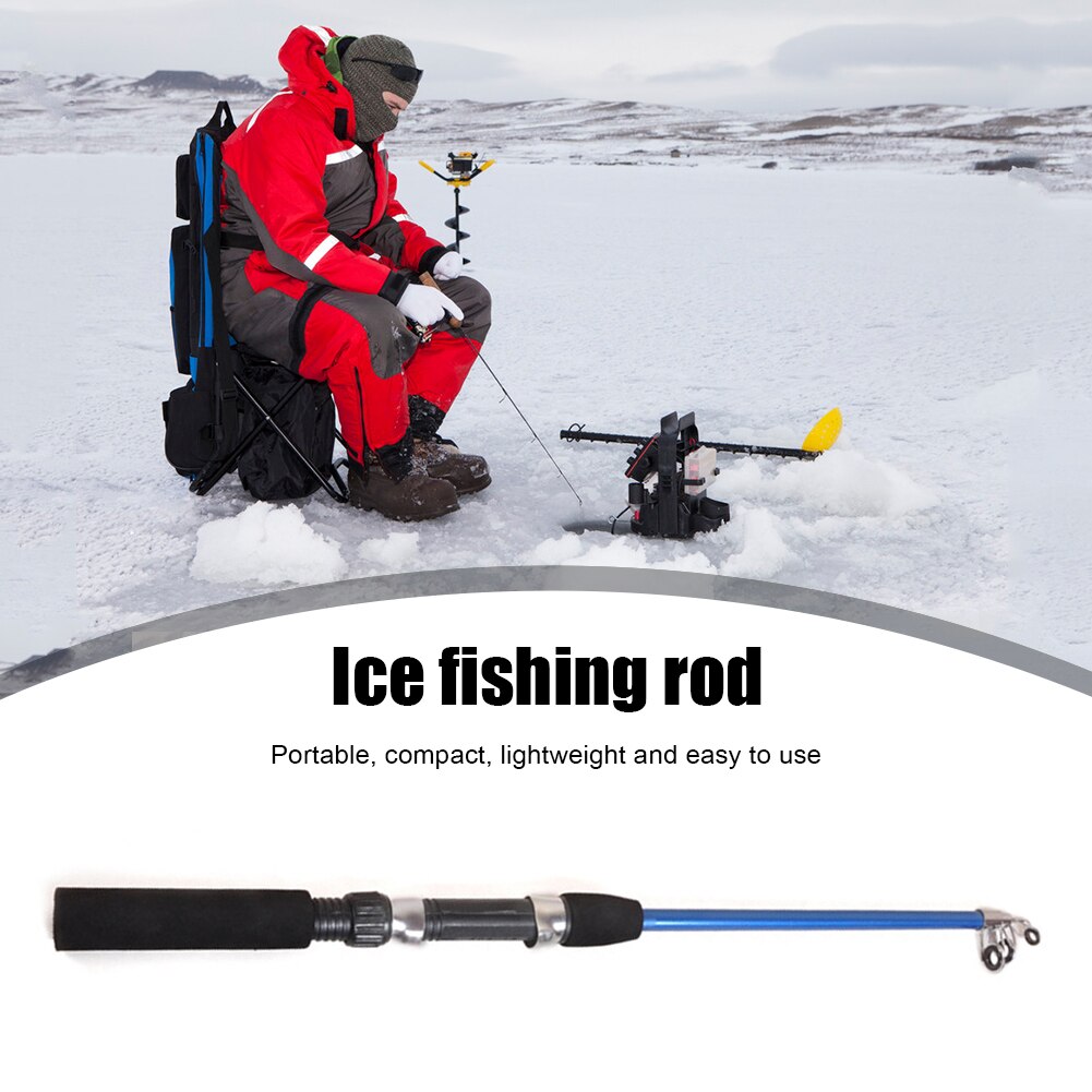 Carrete de caña de pescar en hielo para invierno, 74cm/110cm, cañas de pescar en hielo o carretes para elegir, aparejos de caña Combo