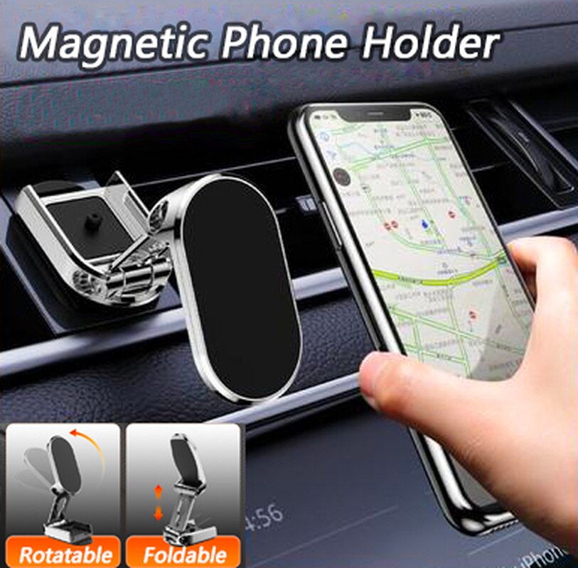 Magnetische Opvouwbare Auto Telefoon Houder Dashboard Gps Stand 360 Rotatie Verstelbare Beugel Voor Iphone Samsung