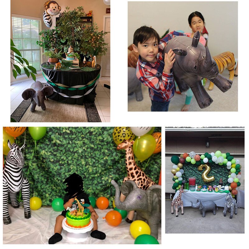 Huge Simulation Animals Inflatable Balloon Model Frog Elephant Giraffe Zebra Lion Balons Kid Birthday One1st Wild Woodland Balon