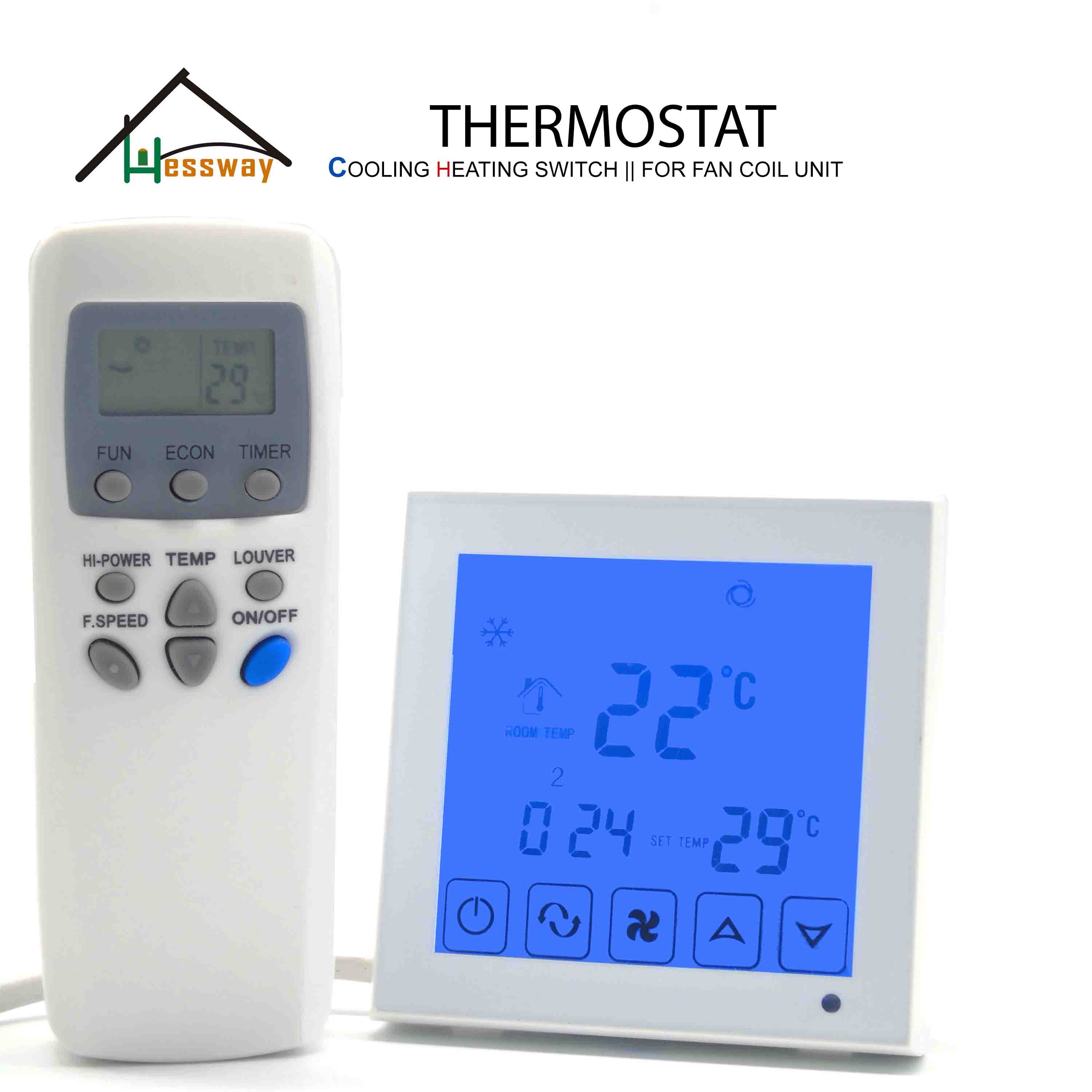 Hessway-alennus 2 putken fan coil termostaattilämpötilan säädin kylmäkytkimelle