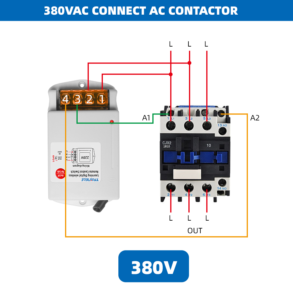 220V 380V Wasserpumpe drahtlose industrielle Fernbedienung Schalter intelligente Hochleistungs-Haushalts drahtlose elektrische Schalter