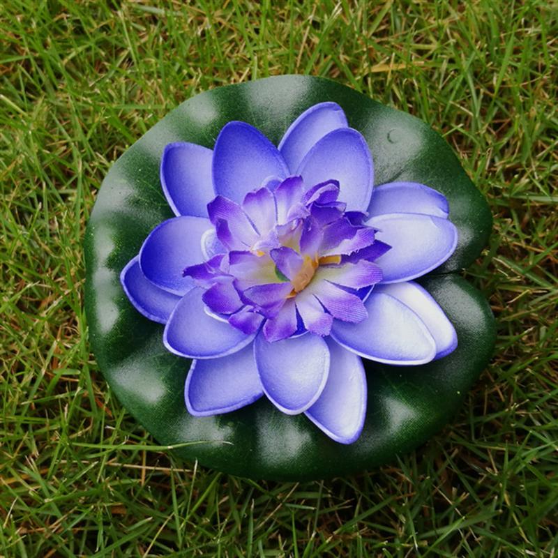 5 stk kunstig flydende åkande eva lotus blomster dam dekor 10cm ( rød / gul / blå / lyserød / lyserød)