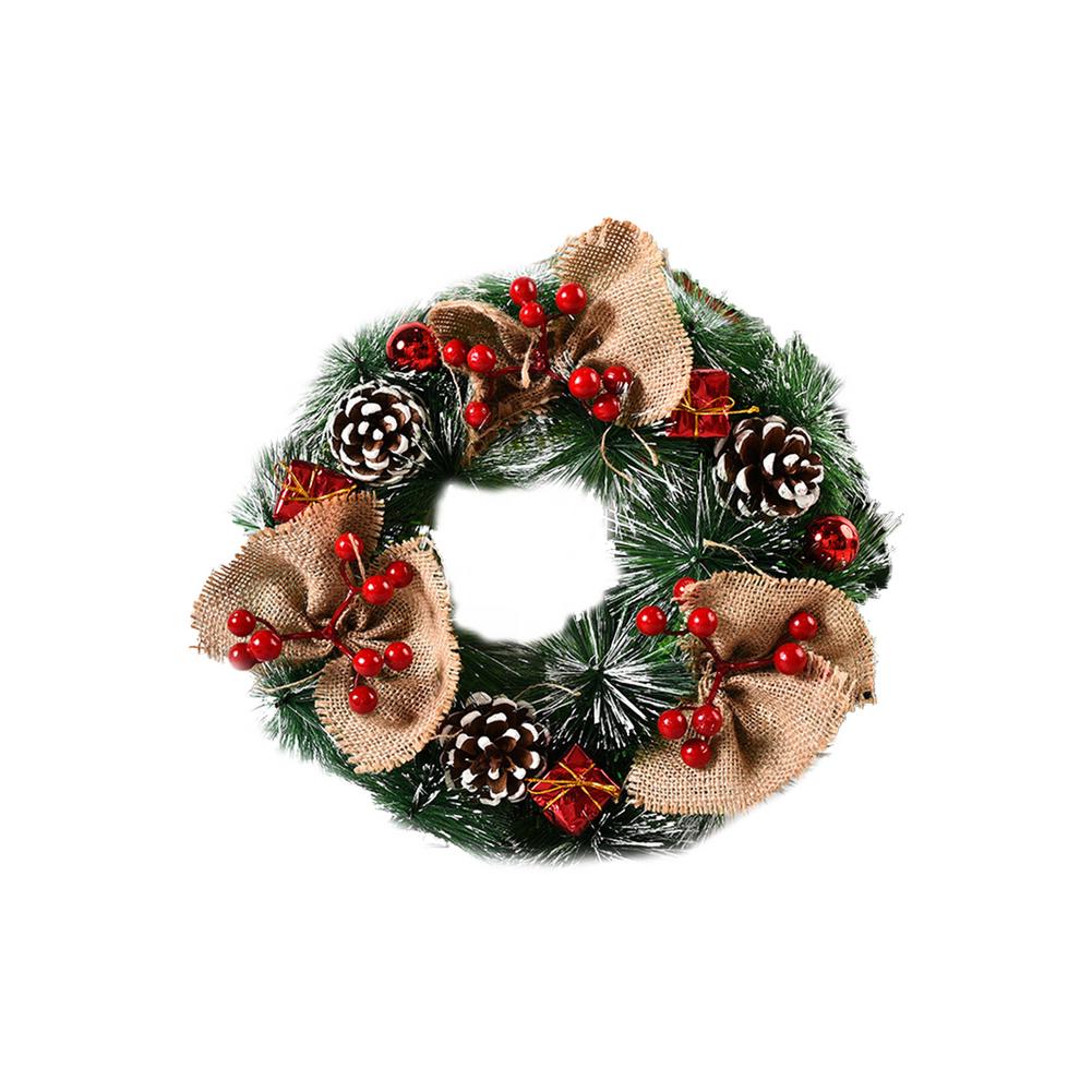 Beautiful Hanging Christmas Wreath Garland Ball Cone Xmas Ornaments Window Door Decoration Year 40a: B