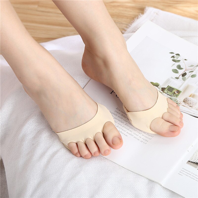 1 Pair Women Forefoot Pads Five Toes High Heels Half Insoles Invisible Foot Pain Care Absorbs Shock Socks Toe Pad Inserts