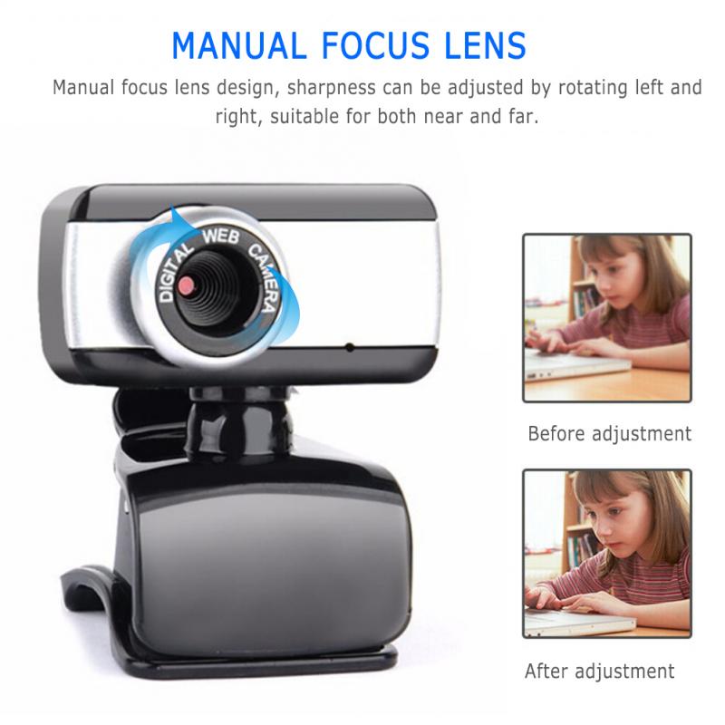 480p HD Webcam avec micro rotatif PC de bureau Web caméra Cam Mini ordinateur WebCamera Cam enregistrement vidéo travail Plug and Play