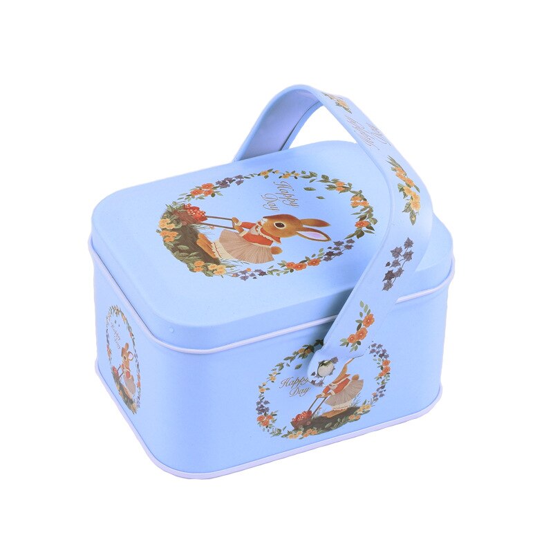 1Pc Metal Handle Storage Box Small Suitcase Organizer Case Sewing Kit Tinbox Candy Cookie Chocolate Packaging Wedding: As picture show 10