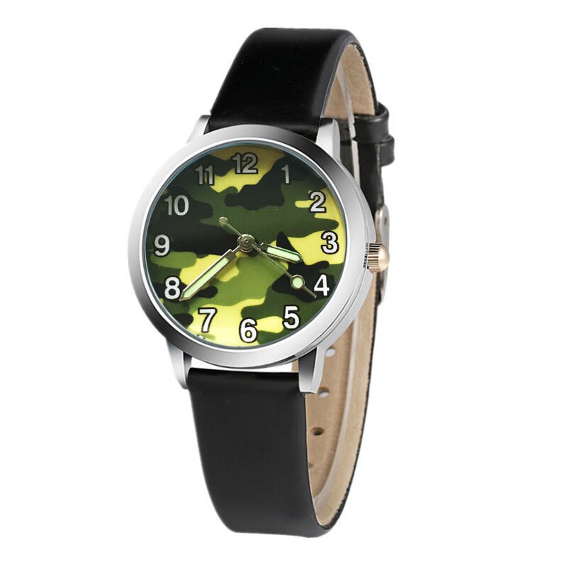 6 kleuren Klassieke Digitale Meisje Jongen Dames Horloge Kind Quartz Horloge Camouflage Print kinderen Horloge Klok kids horloges