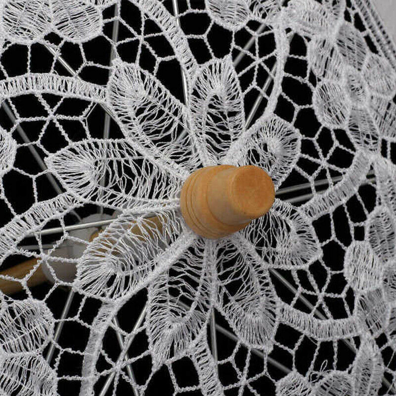 Dentelle Ombrelle De Fleur Dentelle Parapluie Parasol Blanc Partie Mariage