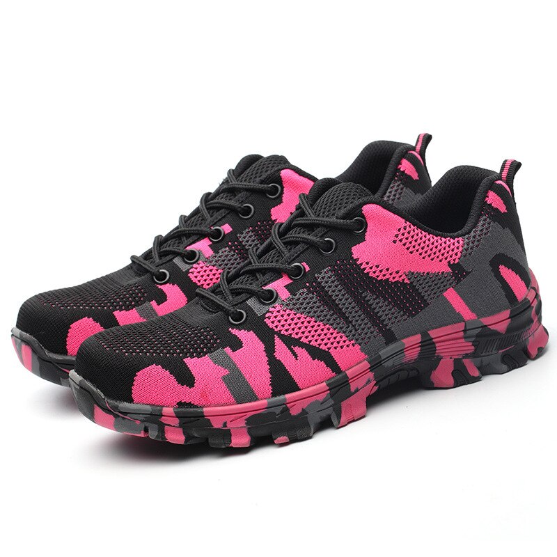 Veiligheid Schoenen Roze Voor Vrouwen Stalen Neus Schoenen Werk Sneakers Mannen Punctie Proof
