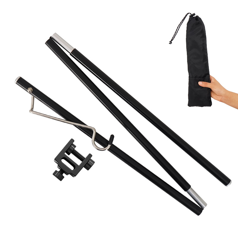 Outdoor Ultra-Light Simple Light Stand Aluminum Alloy Mini Light Pole Camping Picnic Table Foldable Fixed Light Bracket