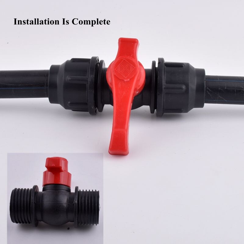 1Pc 20 ~ 63Mm Plastic Pe Valve Tuin Waterleiding Connector Kogelkraan Landbouw Irrigatiesysteem Fittings Quick joint Adapter