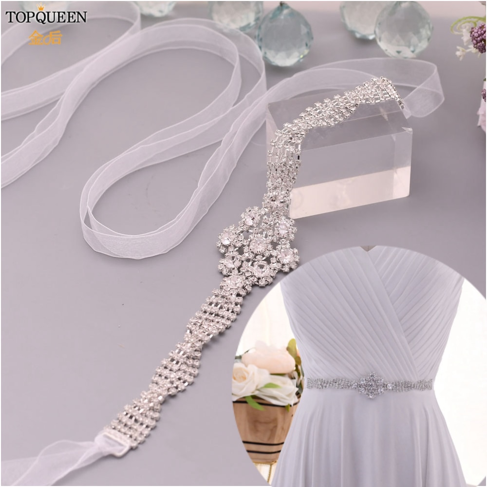 TOPQUEEN Bridal Belt Silver Bridal Belt Sash for P... Vicedeal TOPQUEEN Bridal Belt Silver Bridal Belt Sash for P... Vicedeal