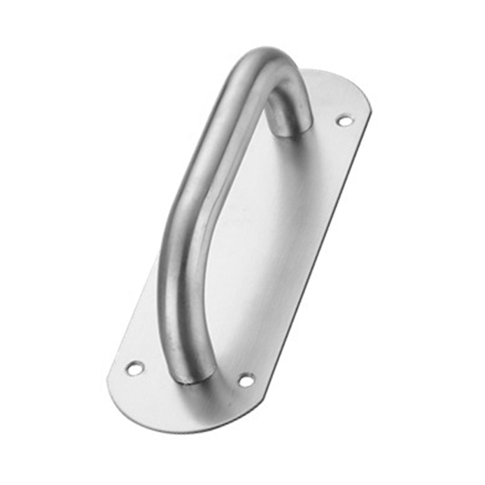 Tirador de puerta grande de acero inoxidable, manija de puerta con placa de empuje y tornillos, para restaurante, Bar, negocios, BV78: Brushed Silver