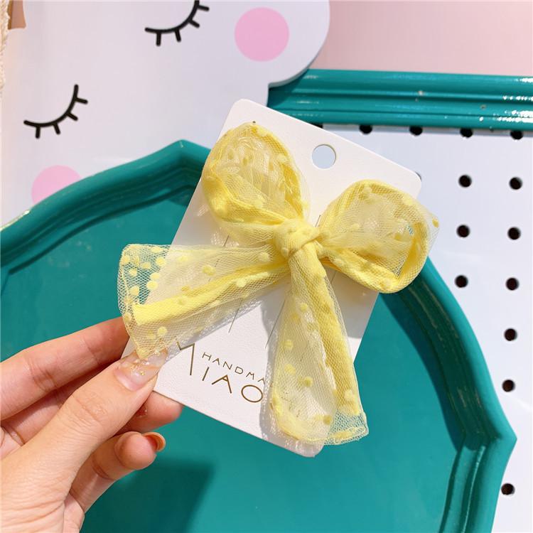 Children Sweet Lovely Candy Barrettes Bowknots Kids Lace Lovely Color Ribbon Hair Clip Bows Baby Cute Hair Accessories: 2