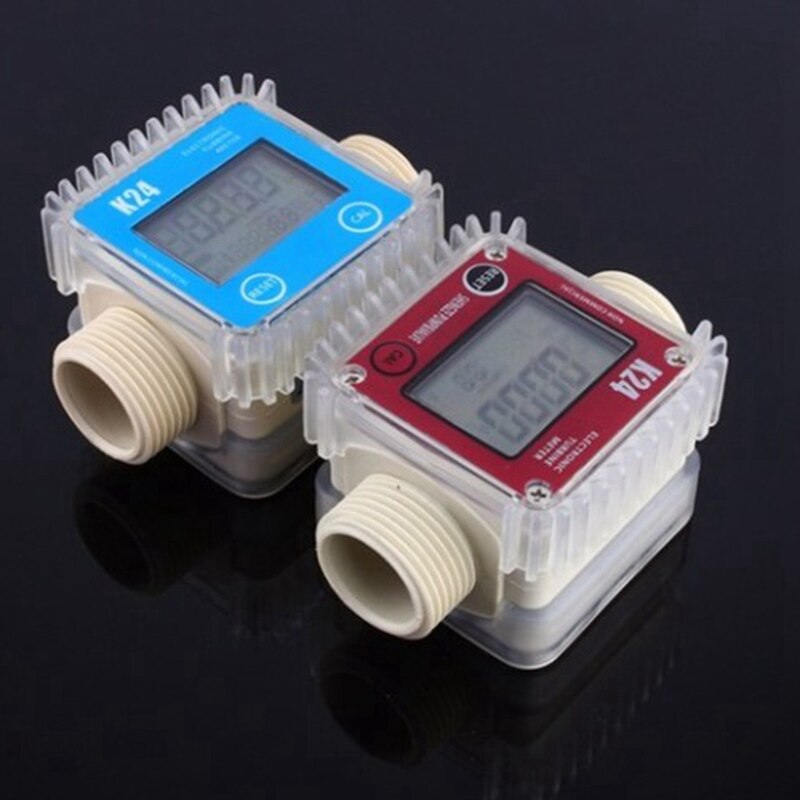 Digital Lcd K24 Flow Meter Turbine Fuel Flow Tester For Chemicals Water Sea Liquid Flow Meters Measuring Tools