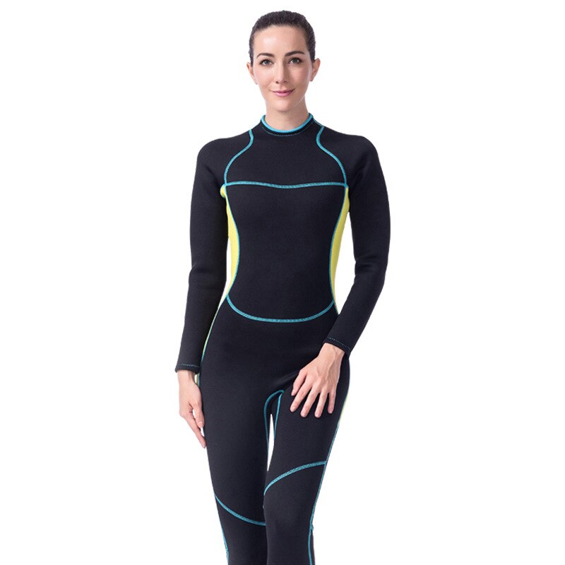 And Fashionable One-Piece Surfing Women'S Long Diving Suit, Warm And Cold Stretch Snorkeling Suit Women'S Product 3MM