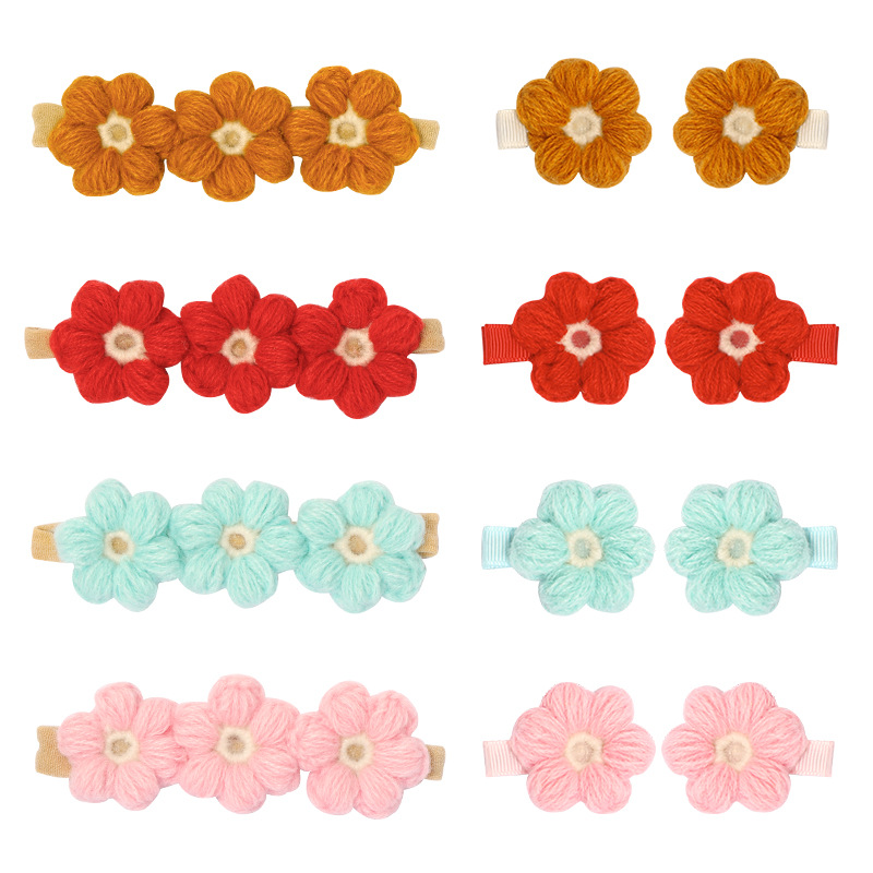 Diadema de ganchillo con flores para bebé y niña, accesorios para el pelo, diademas para niños, horquillas de lana, banda para recién nacido, accesorios Vintage