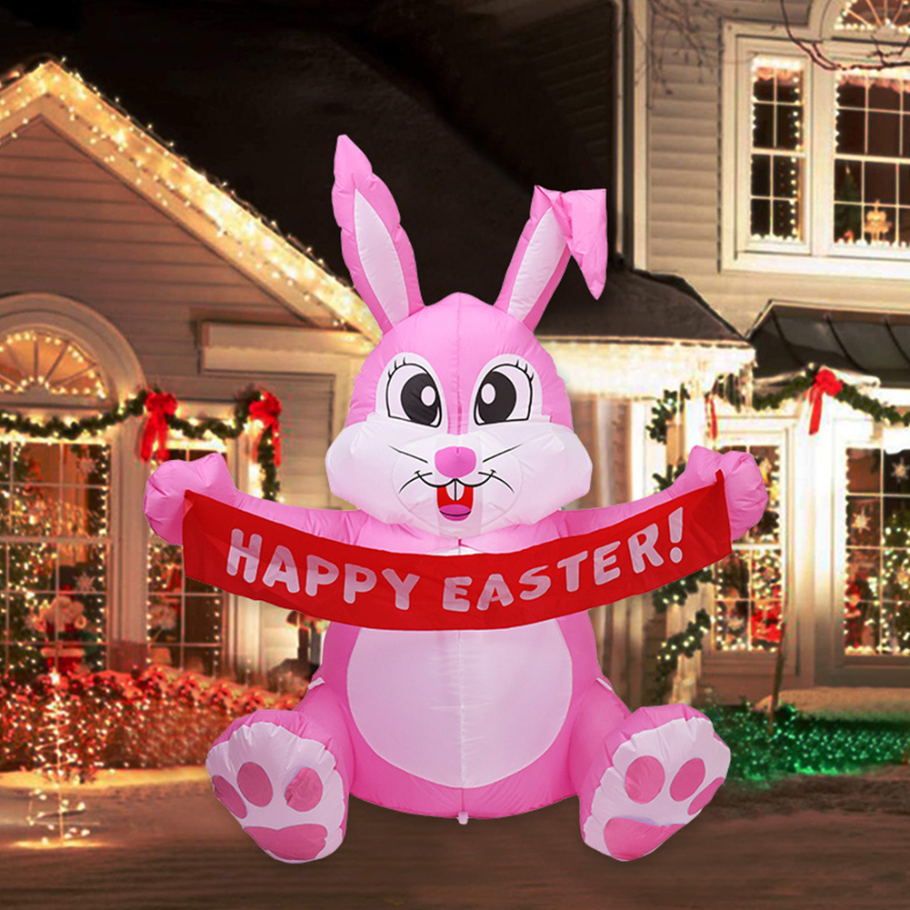 Inflatable Easter Party Cute Colorful Easter Eggs Rabbit Fun Bunny Indoor Outdoor Toys Yard Blow Up Decoration