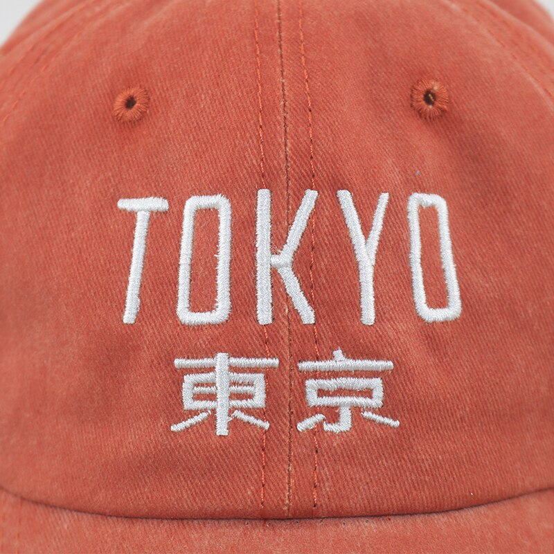 Japanse Stijl Dad Hoed 100% Katoen Gewassen Borduurwerk Tokyo Mode Baseball Cap Mannen Vrouwen Sport Snapback Hoeden