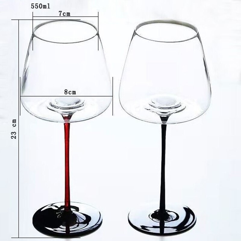 550ml Red Wine Glass Handmade Crystal Brandy Bordeaux Goblet Art Big Belly Tasting Cup Wedding Party Flutes Glass
