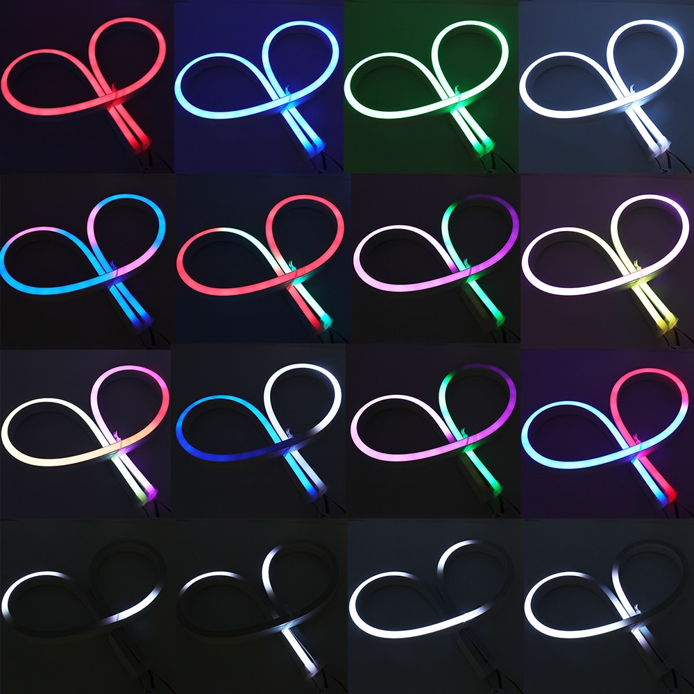 5V 12V SK6812 Full Color Individually Addressable LED Strip Light WS2811 Waterproof 5050 RGB Neon Sign Rope Tape Lamp Lighting