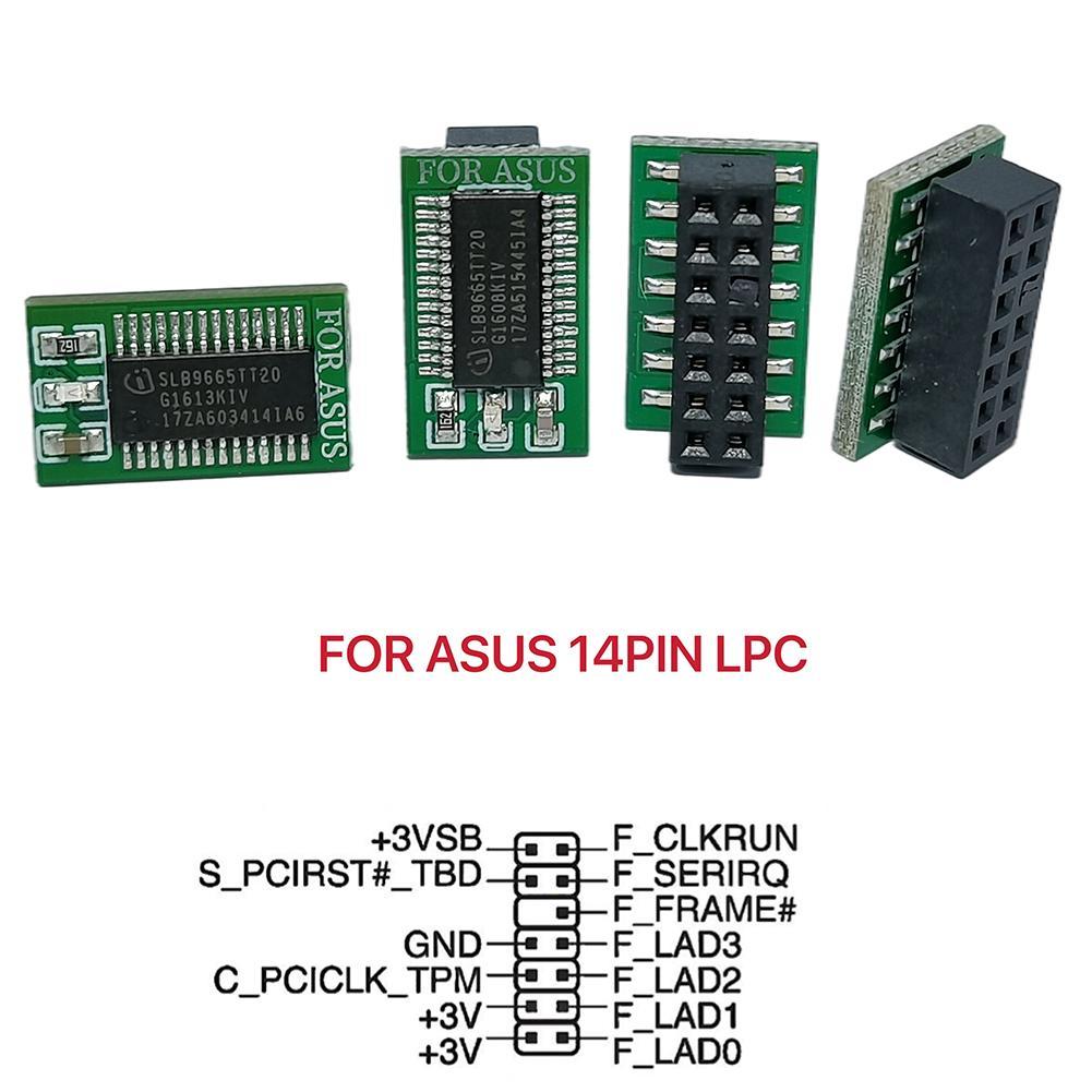 TPM 2.0 Encryption Security Module Remote Card Windows 11 Upgrade TPM2.0 Module 12 To 20pin To Support Multi-brand Motherboards: For Asus 14Pin LPC