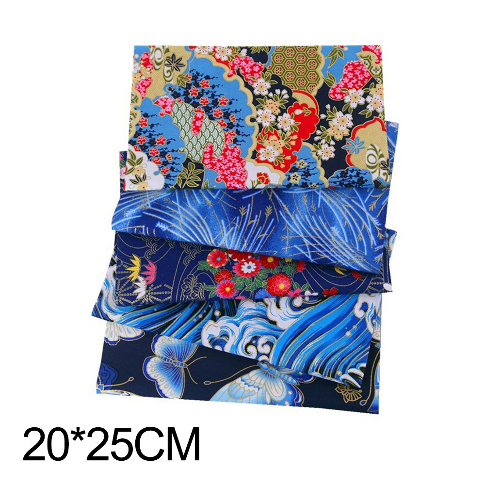 Japanischen Gedruckt Baumwolle Patchwork Tuch einstellen Bronzing NäHenne Quilten Stoffe Blumen- DIY Handgemachte Gesicht Maske Zubehör 20x25cm: 8  5Stck