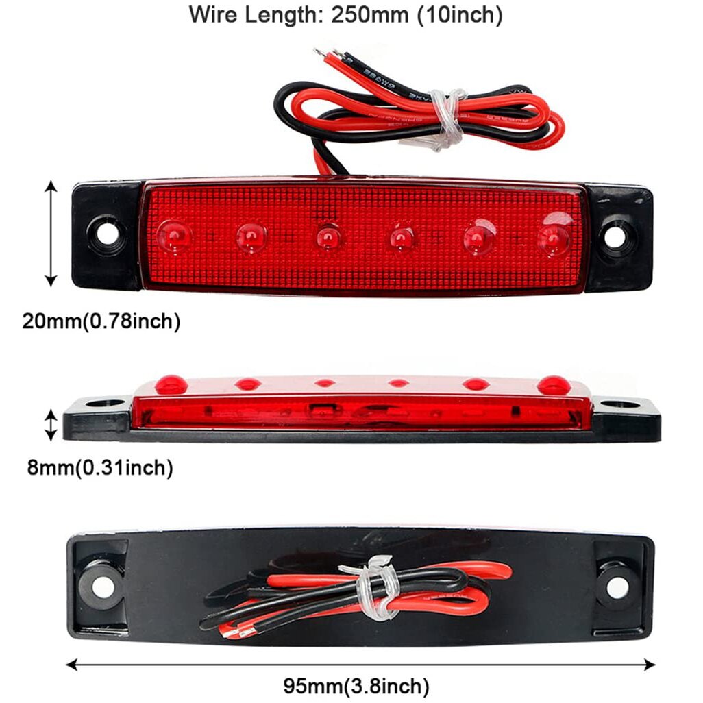 4/8 kpl 12v 24v led -kevyt veneen navigointi -led -valot oikeanpuoleinen lamppu kuorma -autojen venetraileriin