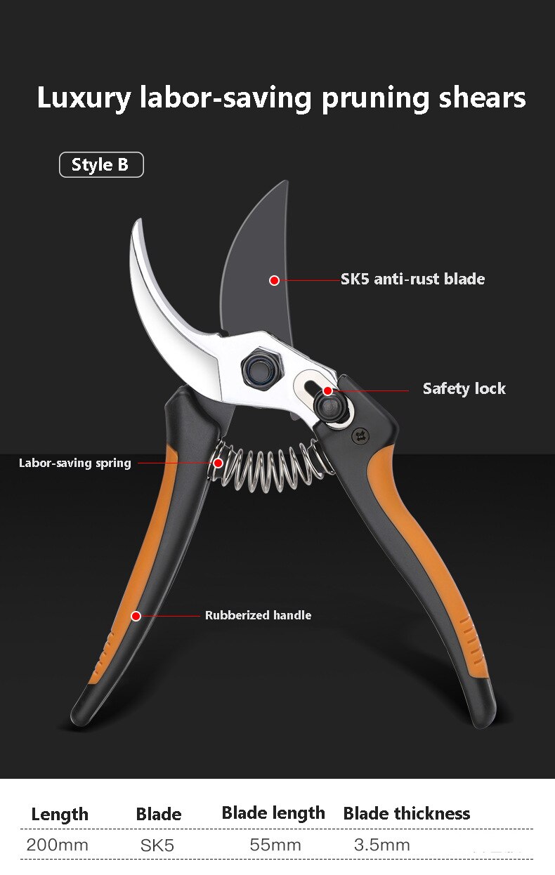 Plant Pruning Garden Shears Gardening Pruning Shears Can Trim Branches with A Diameter of 24mm. Scissors Hand Tools: B